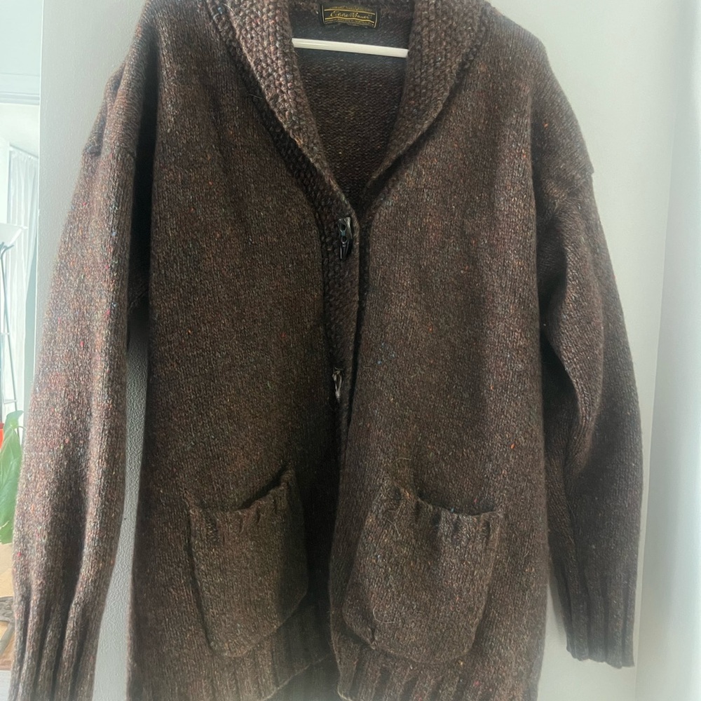 Eddie Bauer Brown Multicolor Wool Blend Fabric M/L tooth buttons